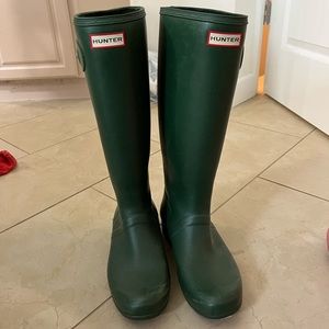 Olive green hunter boots